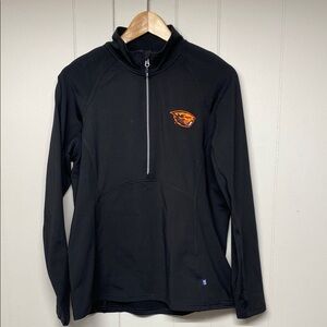 Oregon State Beavers Women’s Athletic Stretch Quarter Zip - Black, Size Medium